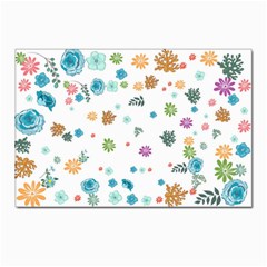 Flower Leaves Background Floral Postcard 4 x 6  (pkg Of 10) by Grandong