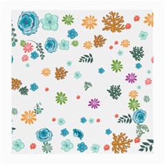 Flower Leaves Background Floral Medium Glasses Cloth (2 Sides)