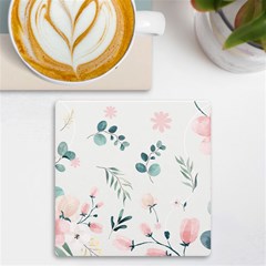 Flower Branch Corolla Wreath Lease Uv Print Square Tile Coaster 