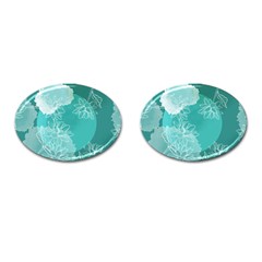 Flowers  Floral Design Background Cufflinks (oval) by Grandong