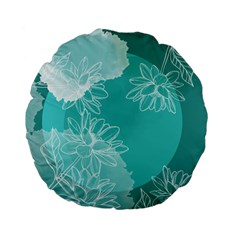 Flowers  Floral Design Background Standard 15  Premium Flano Round Cushions by Grandong