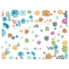 Flower Leaves Background Floral Two Sides Premium Plush Fleece Blanket (extra Small) by Grandong