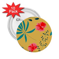 Flowers Petals Leaves Plants 2 25  Buttons (10 Pack)  by Grandong