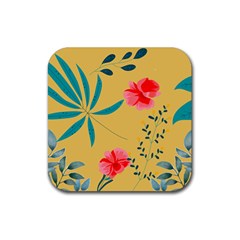 Flowers Petals Leaves Plants Rubber Coaster (square) by Grandong