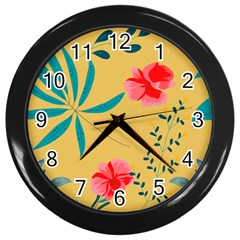 Flowers Petals Leaves Plants Wall Clock (black) by Grandong