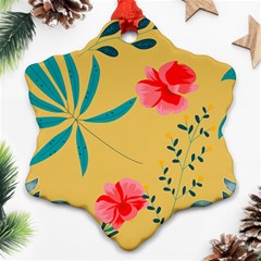 Flowers Petals Leaves Plants Snowflake Ornament (two Sides) by Grandong