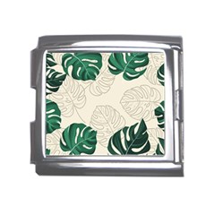 Leaves Monstera Background Mega Link Italian Charm (18mm) by Grandong