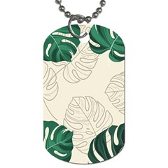 Leaves Monstera Background Dog Tag (one Side) by Grandong