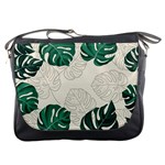 Leaves Monstera Background Messenger Bag Front