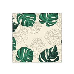 Leaves Monstera Background Satin Bandana Scarf 22  X 22  by Grandong