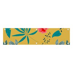 Flowers Petals Leaves Plants Banner And Sign 4  X 1  by Grandong