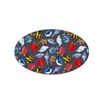 Sea Animals Pattern Wallpaper Fish Sticker Oval (100 pack) Front