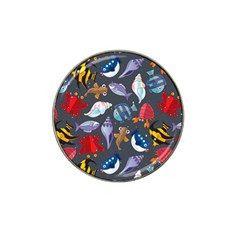 Sea Animals Pattern Wallpaper Fish Hat Clip Ball Marker (4 Pack) by Grandong