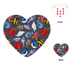 Sea Animals Pattern Wallpaper Fish Playing Cards Single Design (heart) by Grandong