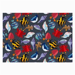 Sea Animals Pattern Wallpaper Fish Large Glasses Cloth by Grandong