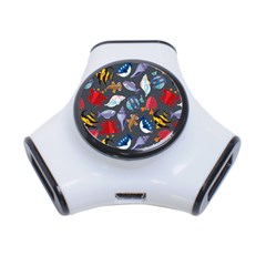 Sea Animals Pattern Wallpaper Fish 3-port Usb Hub by Grandong