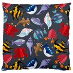 Sea Animals Pattern Wallpaper Fish Large Cushion Case (One Side) Front