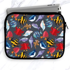 Sea Animals Pattern Wallpaper Fish Apple Ipad 2/3/4 Zipper Cases by Grandong