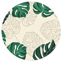 Leaves Monstera Background Round Trivet