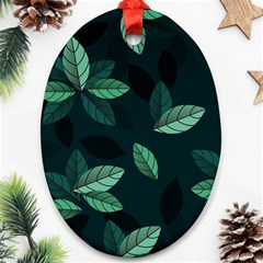 Leaves Foliage Plants Pattern Ornament (Oval)