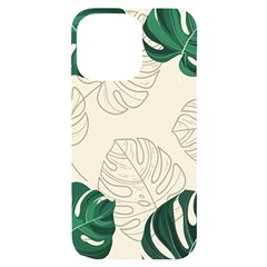 Leaves Monstera Background Iphone 14 Pro Max Black Uv Print Case by Grandong