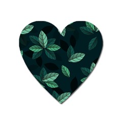 Leaves Foliage Plants Pattern Heart Magnet