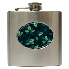 Leaves Foliage Plants Pattern Hip Flask (6 Oz) by Grandong