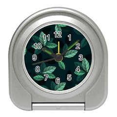 Leaves Foliage Plants Pattern Travel Alarm Clock