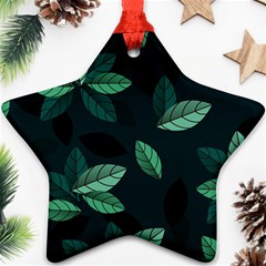 Leaves Foliage Plants Pattern Star Ornament (Two Sides)