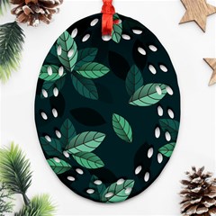 Leaves Foliage Plants Pattern Ornament (Oval Filigree)