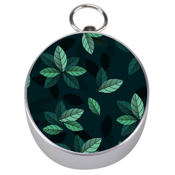 Leaves Foliage Plants Pattern Silver Compasses