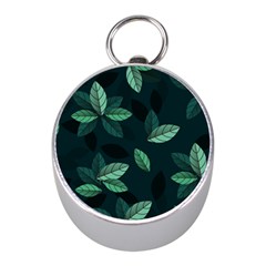 Leaves Foliage Plants Pattern Mini Silver Compasses