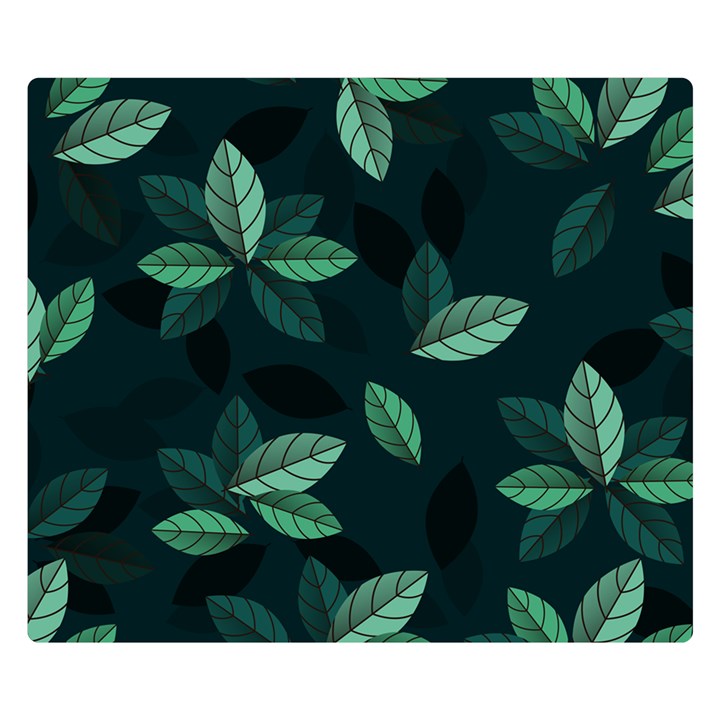 Leaves Foliage Plants Pattern Two Sides Premium Plush Fleece Blanket (Small)