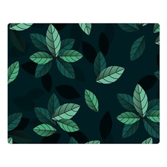 Leaves Foliage Plants Pattern Two Sides Premium Plush Fleece Blanket (Large)