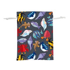 Sea Animals Pattern Wallpaper Fish Lightweight Drawstring Pouch (s) by Grandong