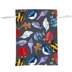 Sea Animals Pattern Wallpaper Fish Lightweight Drawstring Pouch (xl) by Grandong