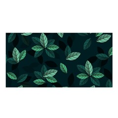 Leaves Foliage Plants Pattern Satin Shawl 45  x 80 