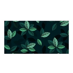 Leaves Foliage Plants Pattern Satin Wrap 35  x 70 