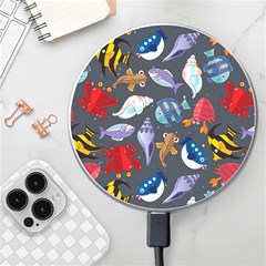 Sea Animals Pattern Wallpaper Fish Wireless Fast Charger(white) by Grandong