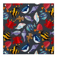 Sea Animals Pattern Wallpaper Fish Banner And Sign 4  X 4  by Grandong