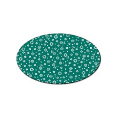 Flowers Floral Background Green Sticker (oval) by Grandong