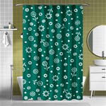 Flowers Floral Background Green Shower Curtain 48  x 72  (Small)  Curtain(48  X 72 )