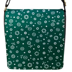 Flowers Floral Background Green Flap Closure Messenger Bag (s) by Grandong