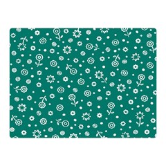 Flowers Floral Background Green Two Sides Premium Plush Fleece Blanket (mini) by Grandong