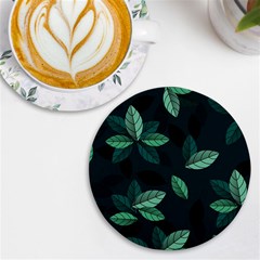 Leaves Foliage Plants Pattern UV Print Round Tile Coaster