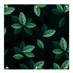 Leaves Foliage Plants Pattern Banner And Sign 4  X 4  by Grandong