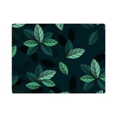 Leaves Foliage Plants Pattern Premium Plush Fleece Blanket (mini) by Grandong