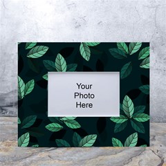 Leaves Foliage Plants Pattern White Tabletop Photo Frame 4 x6  by Grandong