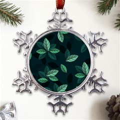 Leaves Foliage Plants Pattern Metal Large Snowflake Ornament