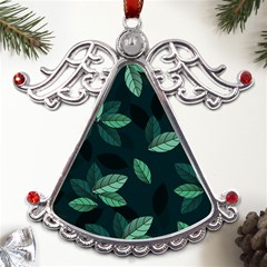 Leaves Foliage Plants Pattern Metal Angel with Crystal Ornament